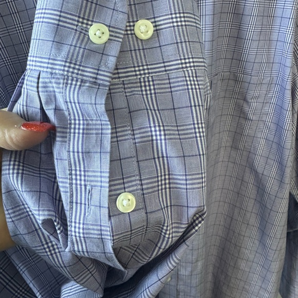 Black Brown 1826 Shirt 18-35 100% Egyptian Cotton Purple/White Plaid Classic Fit - Picture 5 of 11